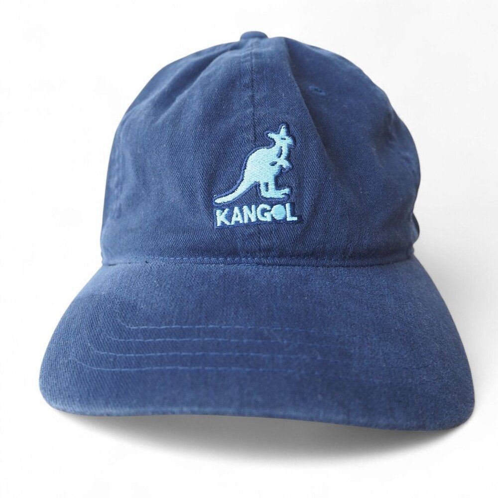 Kangol Vintage 90s FlexFit 100% Cotton Fitted Hat Navy / Light Blue S/M